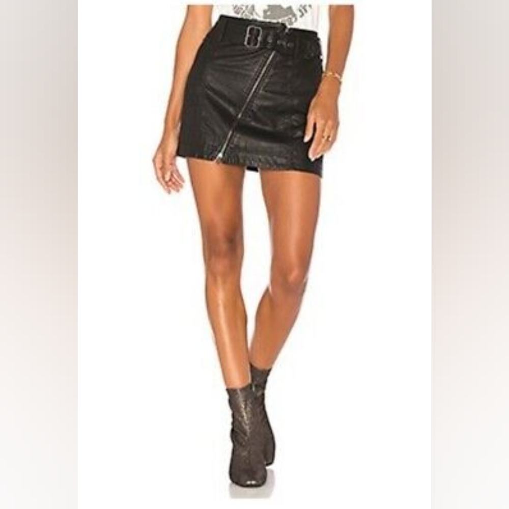 Free People Feeling Fresh Vegan Moto Mini Skirt In 6